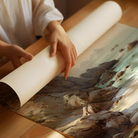 Coastal Whispers Against Rugged Stone