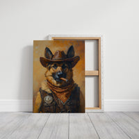 German Shepherd Sheriff in the Saddle