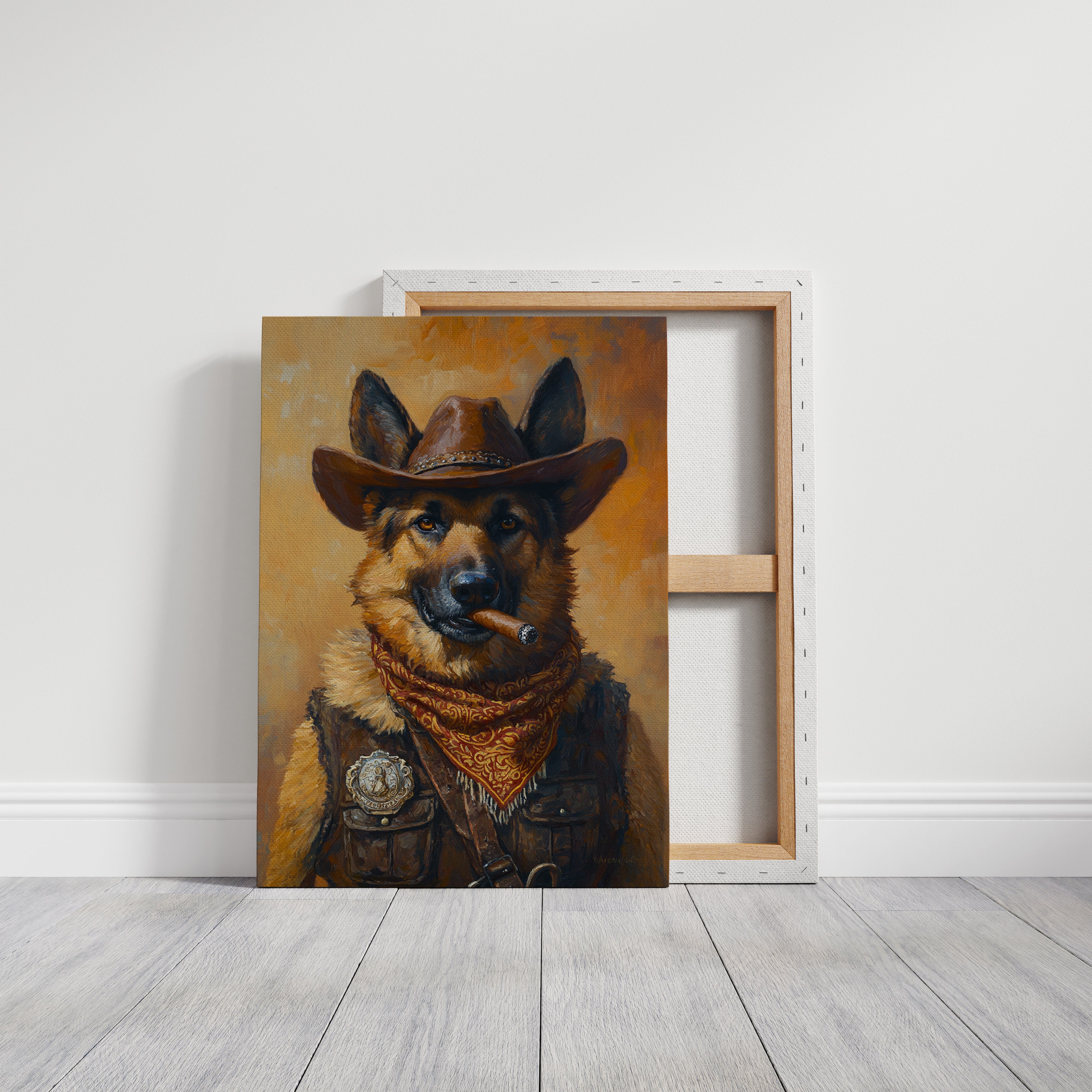 German Shepherd Sheriff in the Saddle