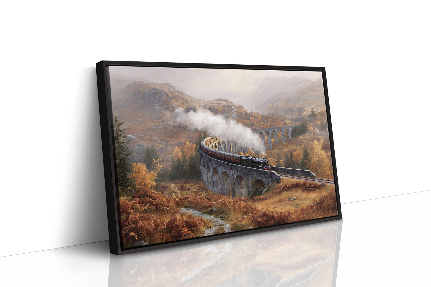Highland Steam Crosses Ancient Stone