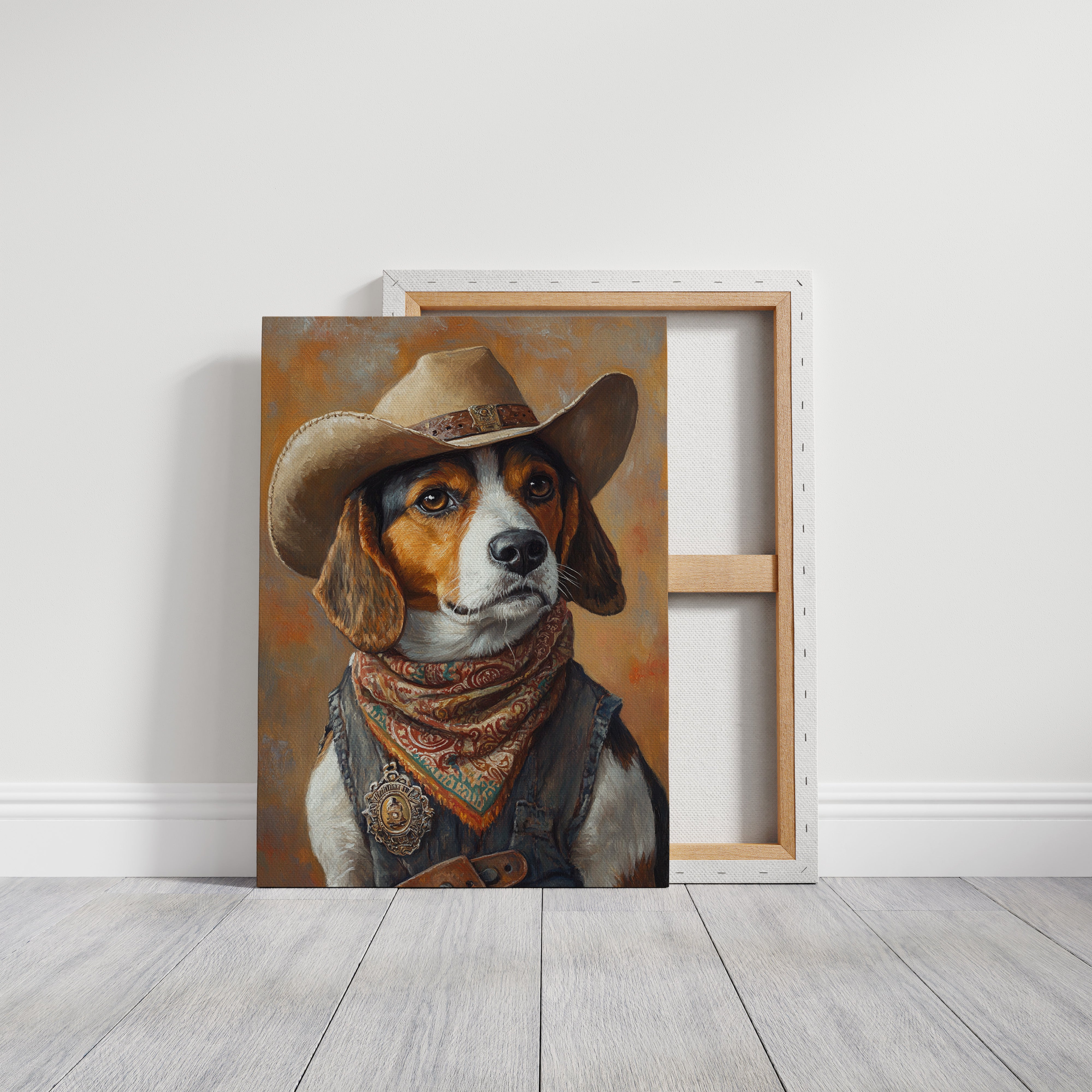 Deputy Beagle in Bandana and Hat
