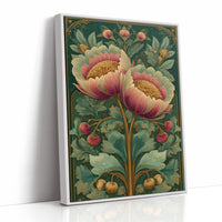 Two Peonies, One Gilded Stem