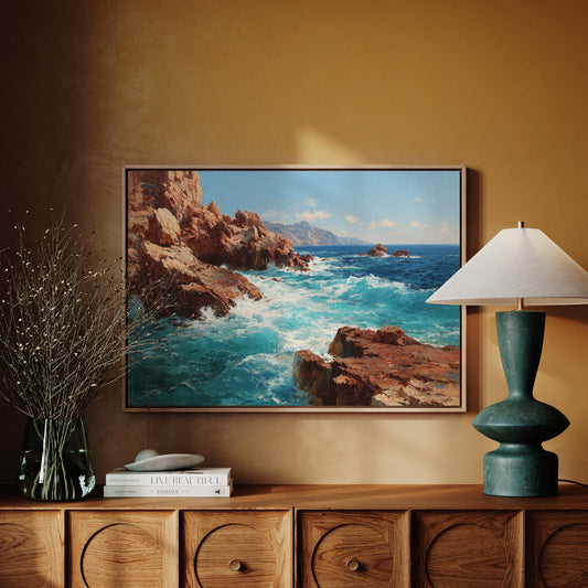 Tides Dance Against Crimson Cliffs