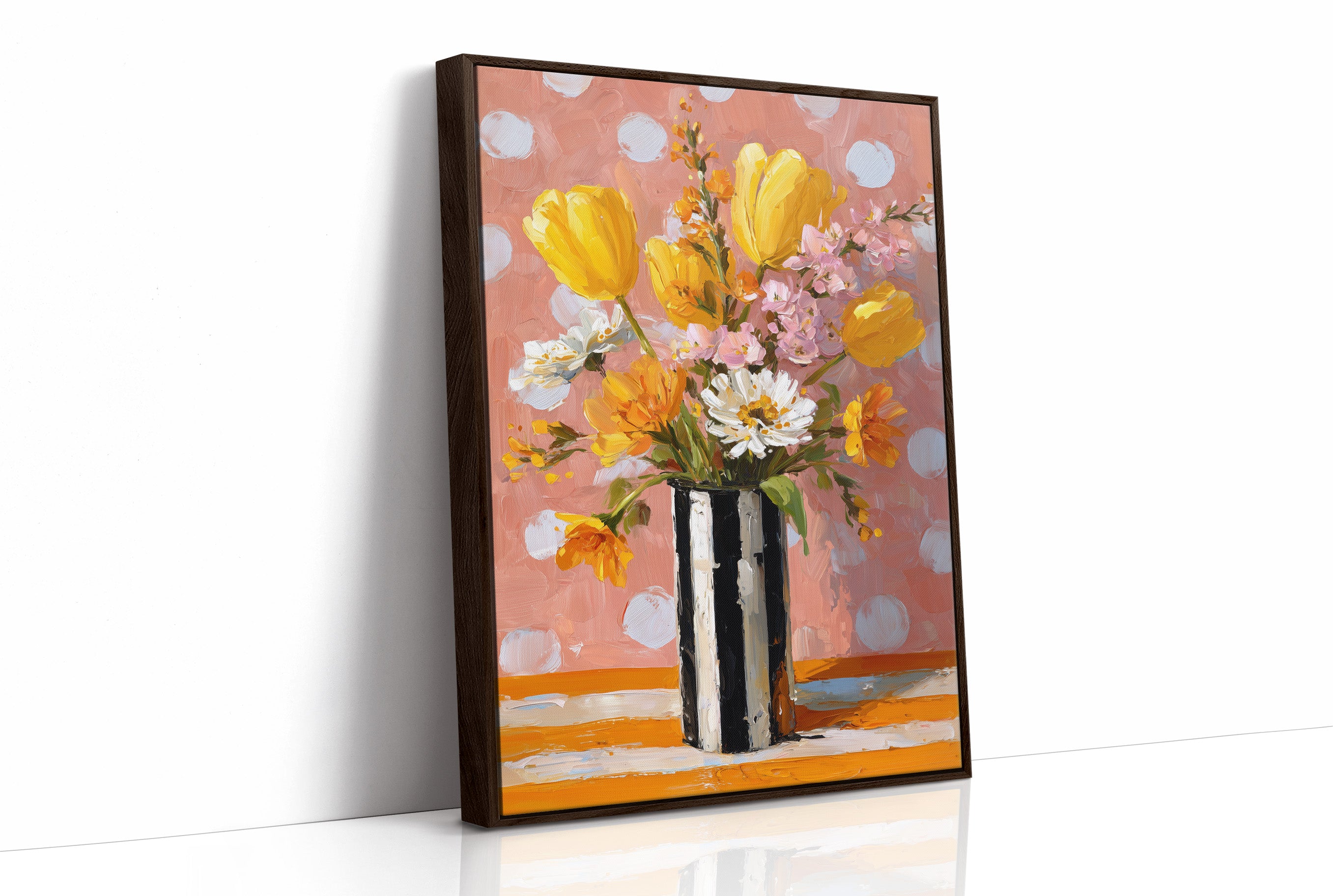 Yellow Tulips on a Polka Dot Day
