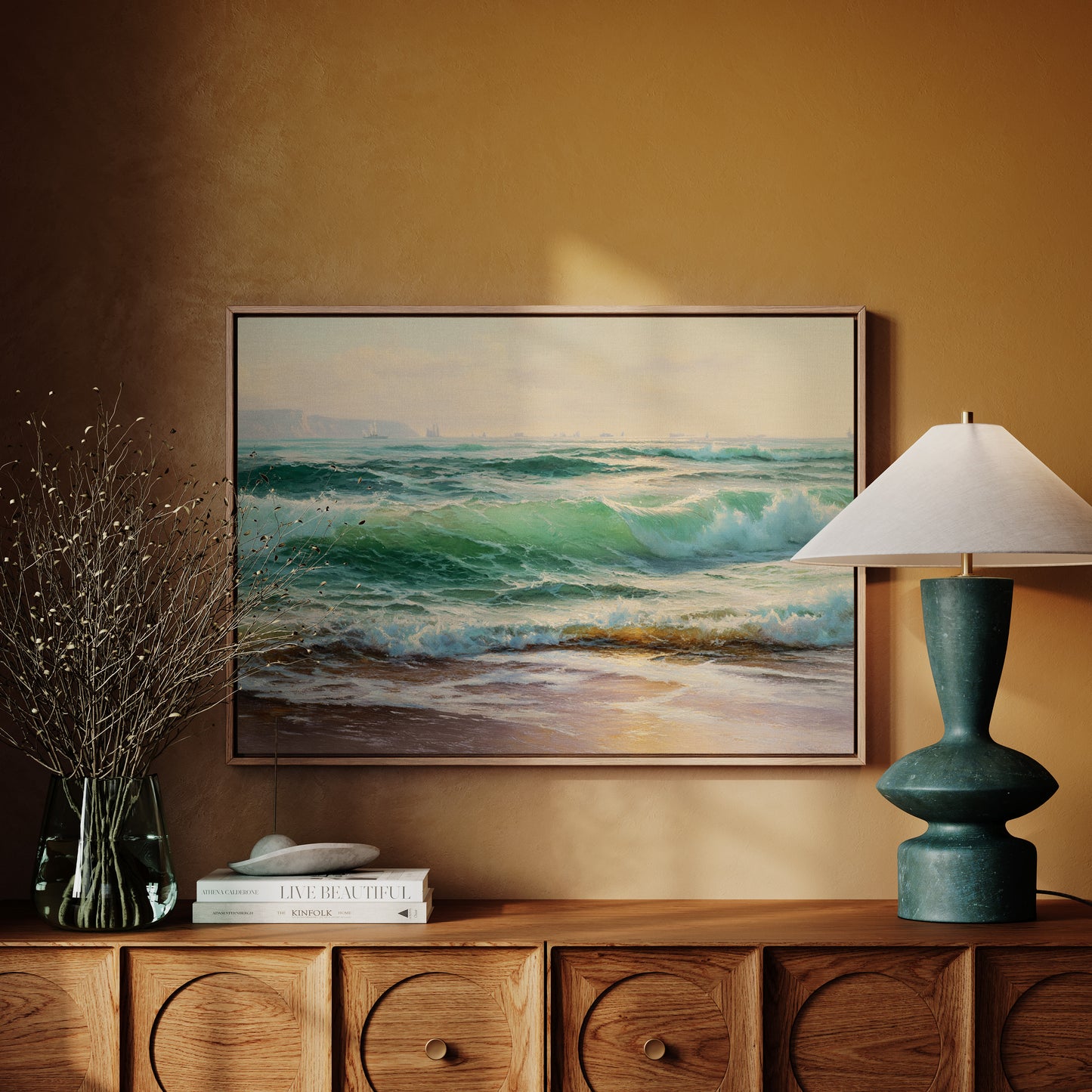 Emerald Waves Chase Golden Shore