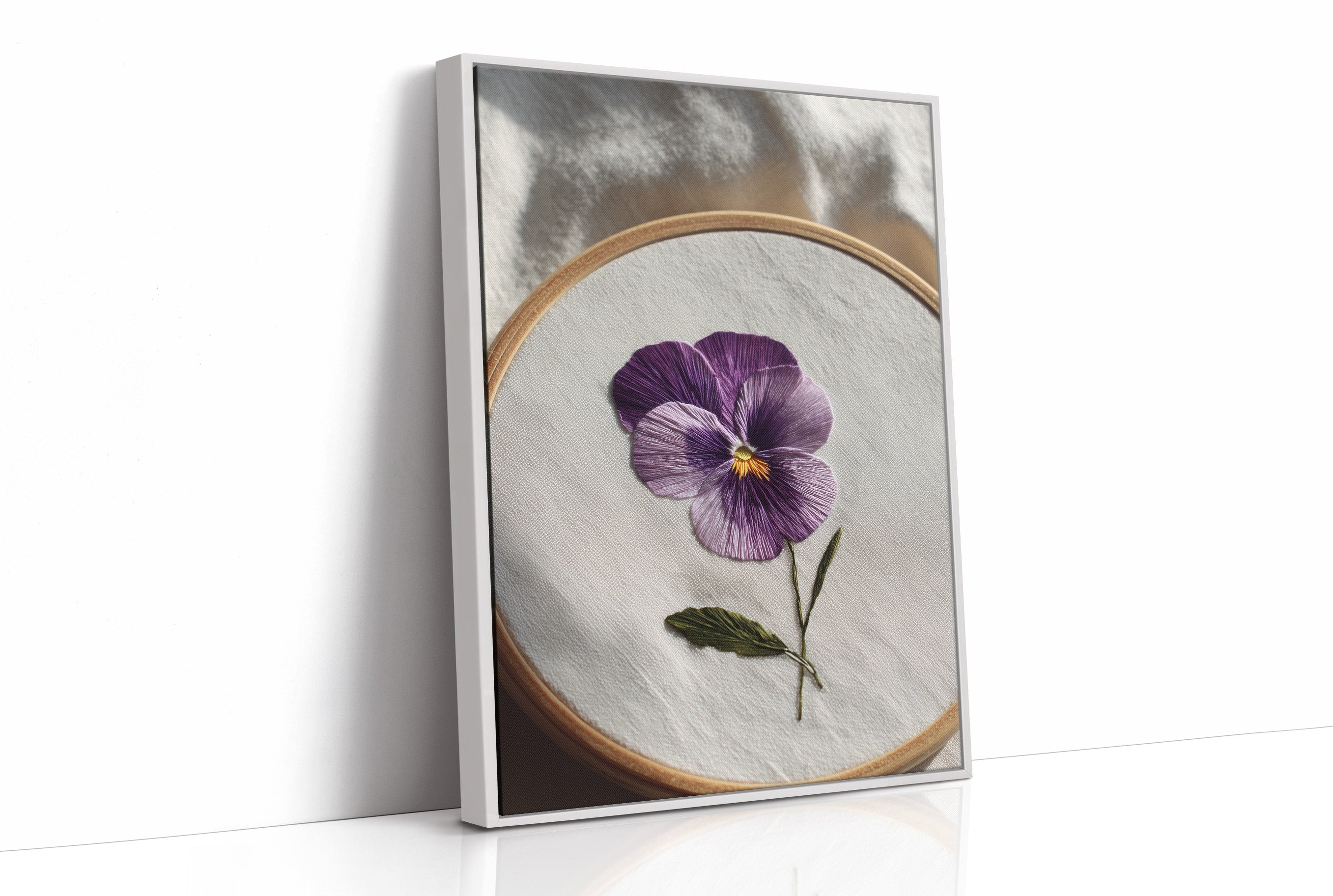 A Pansy Stitched with Care
