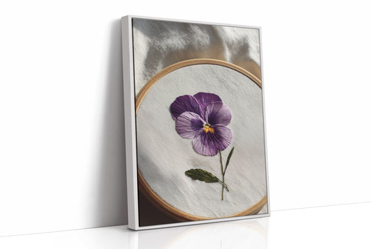 A Pansy Stitched with Care