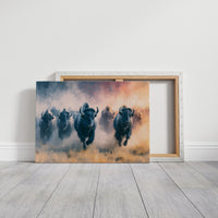 Bison Stampede Through Golden Dust