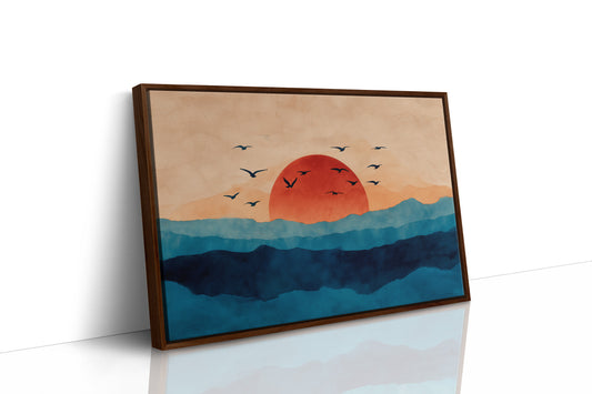 Birds Circle Morning's Coral Rise