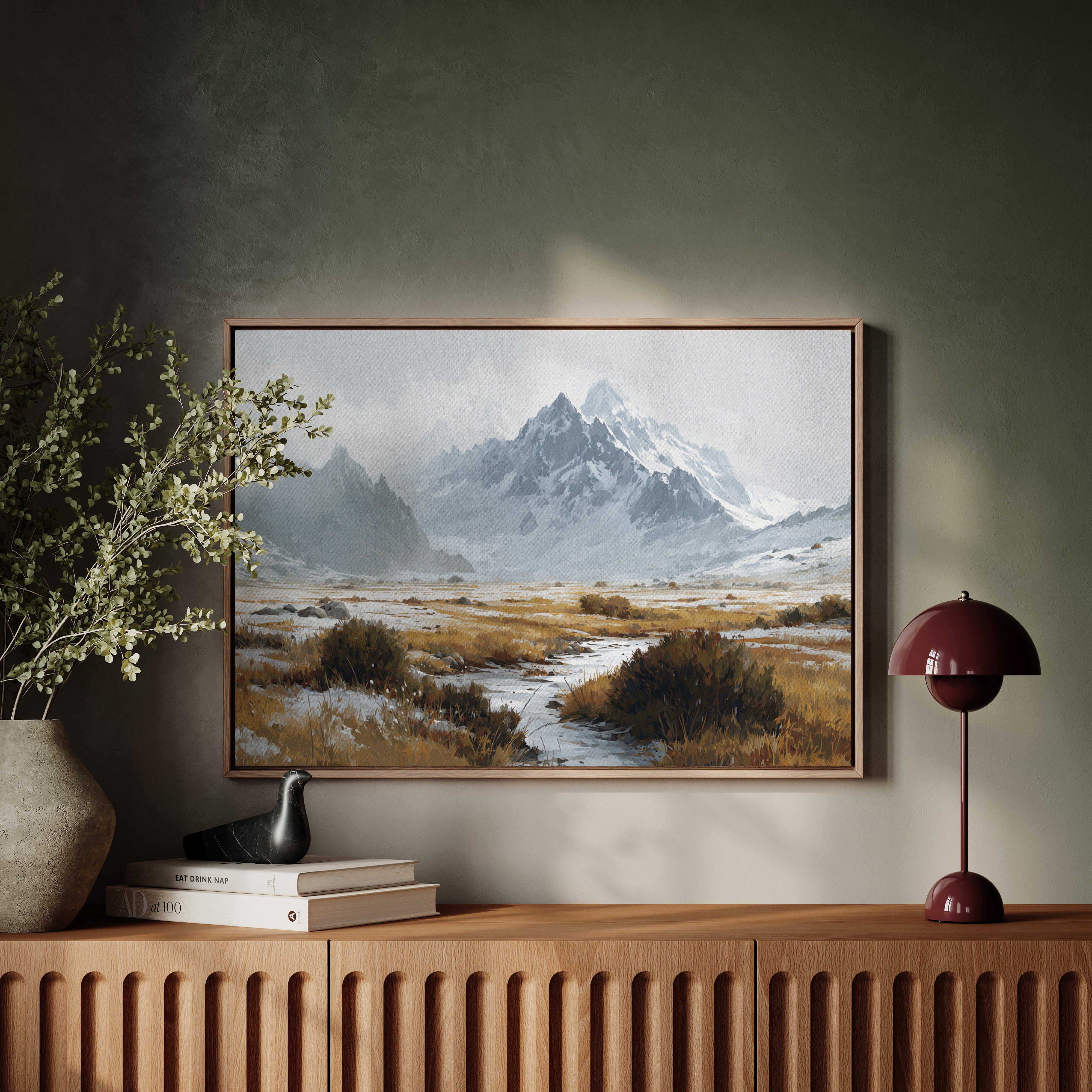 Winter Grasses Dance Below Peaks