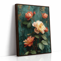 Roses Against the Weathered Wall