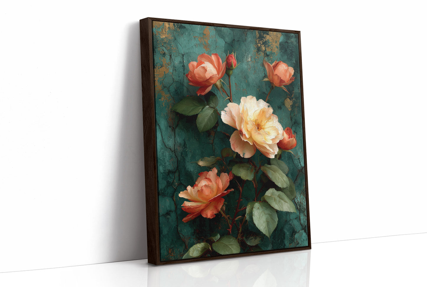 Roses Against the Weathered Wall