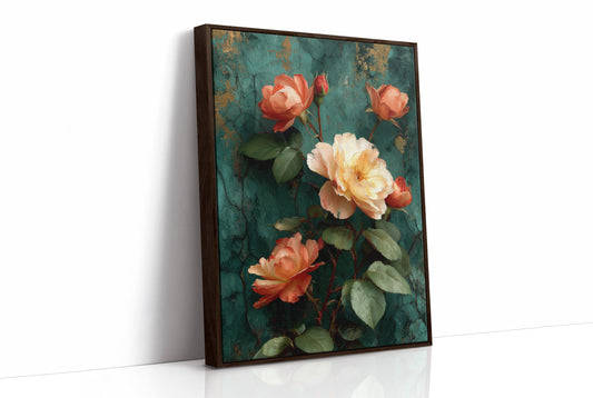 Roses Against the Weathered Wall