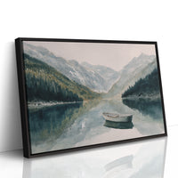 Lone Boat Mirrors Mountain Peace