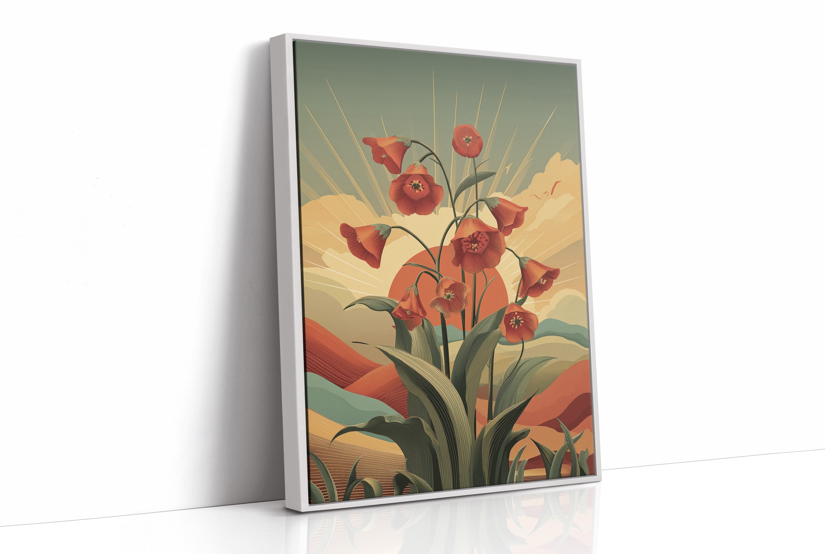 Red Blooms Before the Setting Sun