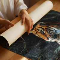 Regal Tiger Against Midnight Marble