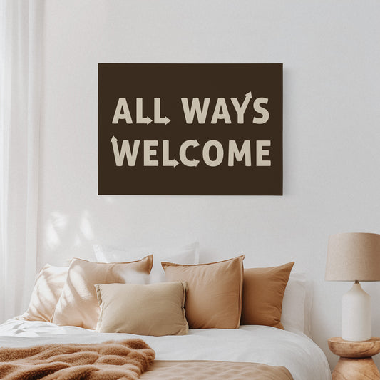 All Ways Welcome Bold Dark Background Print