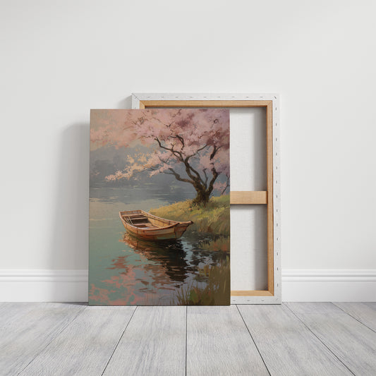 Cherry Blossoms Guard The Quiet Harbor