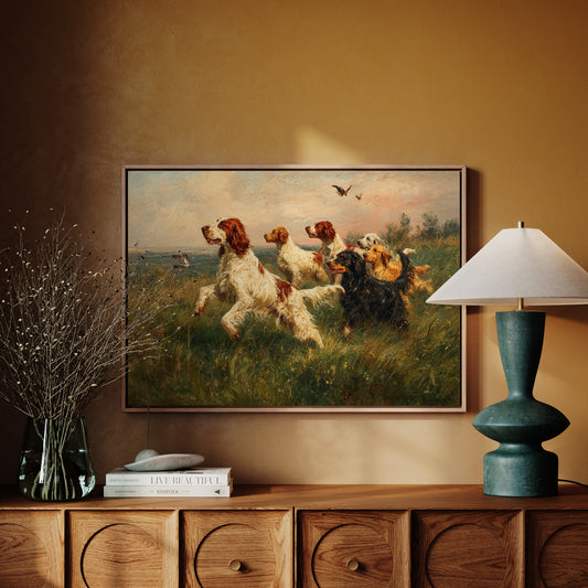 Hunting Dogs Chase Morning Flight