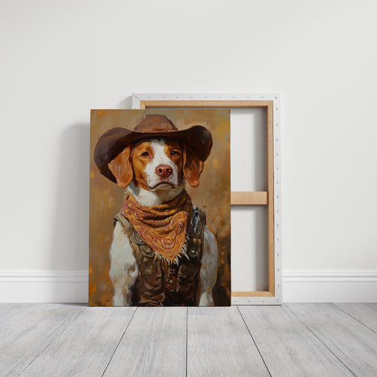 Brittany Spaniel Cowboy in Sunset Bandana