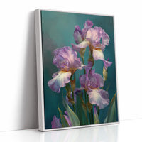 Soft Irises in Teal Light