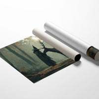 Forest Keeper Meets Ancient Stag