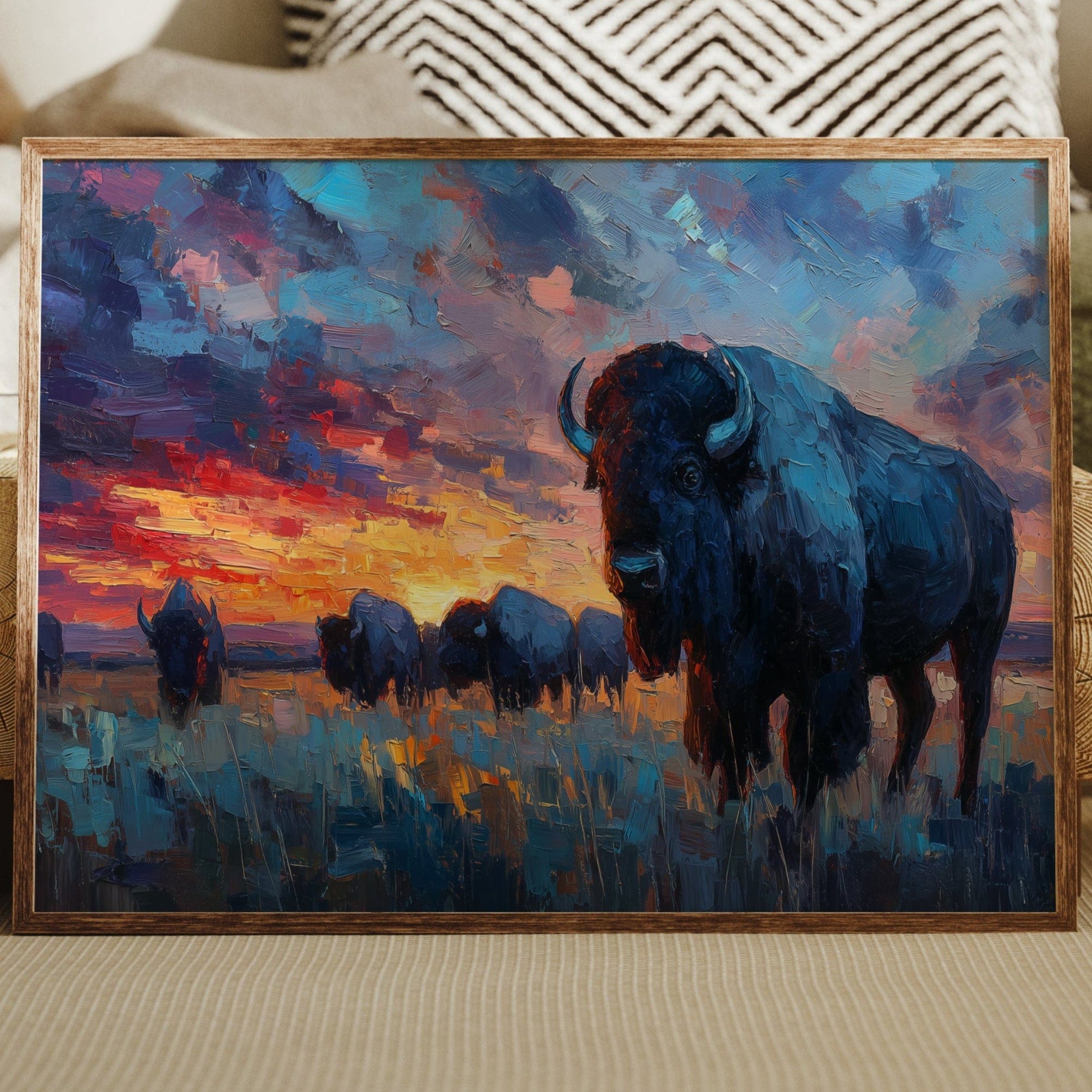 Prairie Giants Watch The Fire Sky