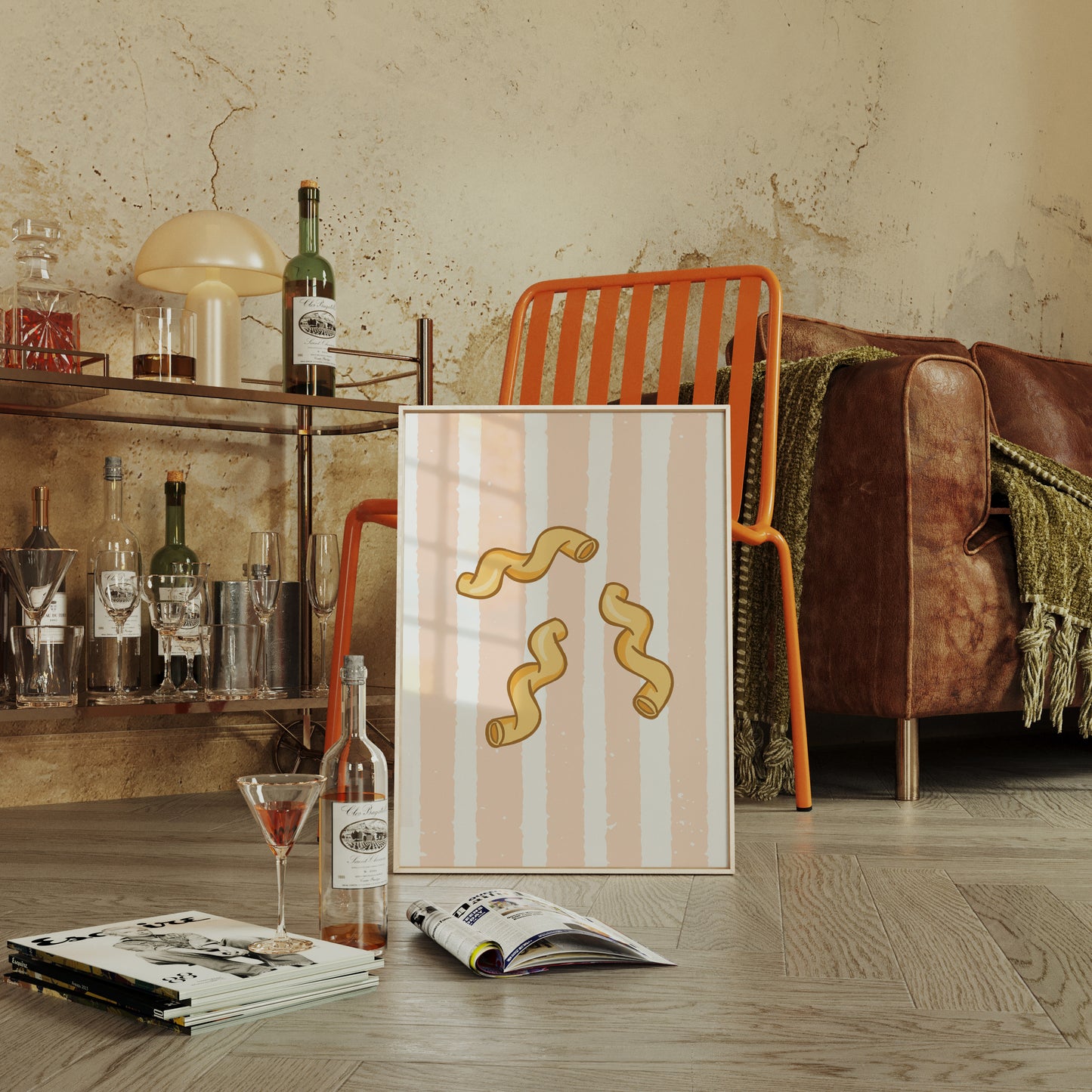 Pasta Dances Through Blush Stripes
