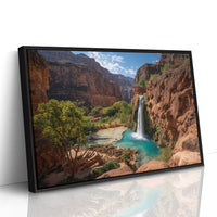 Turquoise Waters Dance Through Canyon Walls