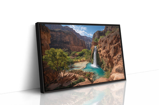 Turquoise Waters Dance Through Canyon Walls