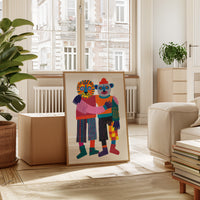 Embrace of Colorful Companionship
