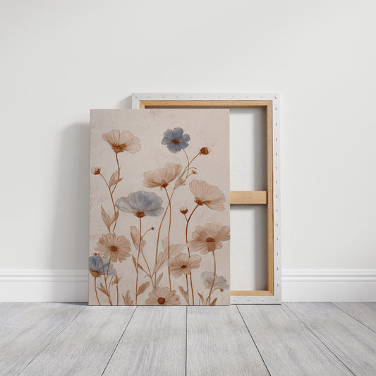 Wildflowers Bloom Against Weathered Wood