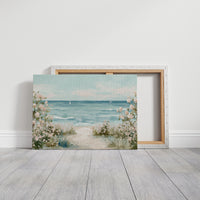 Seaside Roses Frame Distant Sails