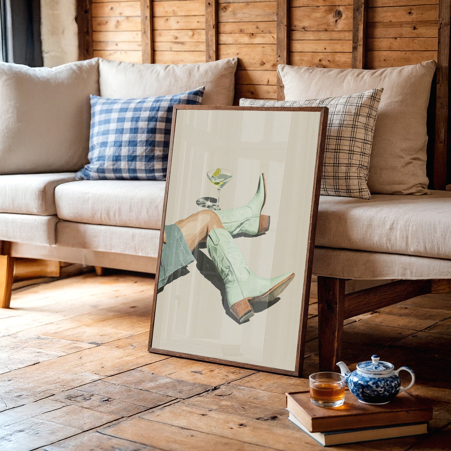 Sipping Sunshine in Stitched Boots