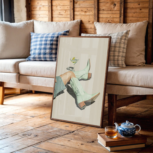 Sipping Sunshine in Stitched Boots