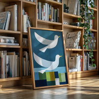 Peace Doves Above Geometric Fields