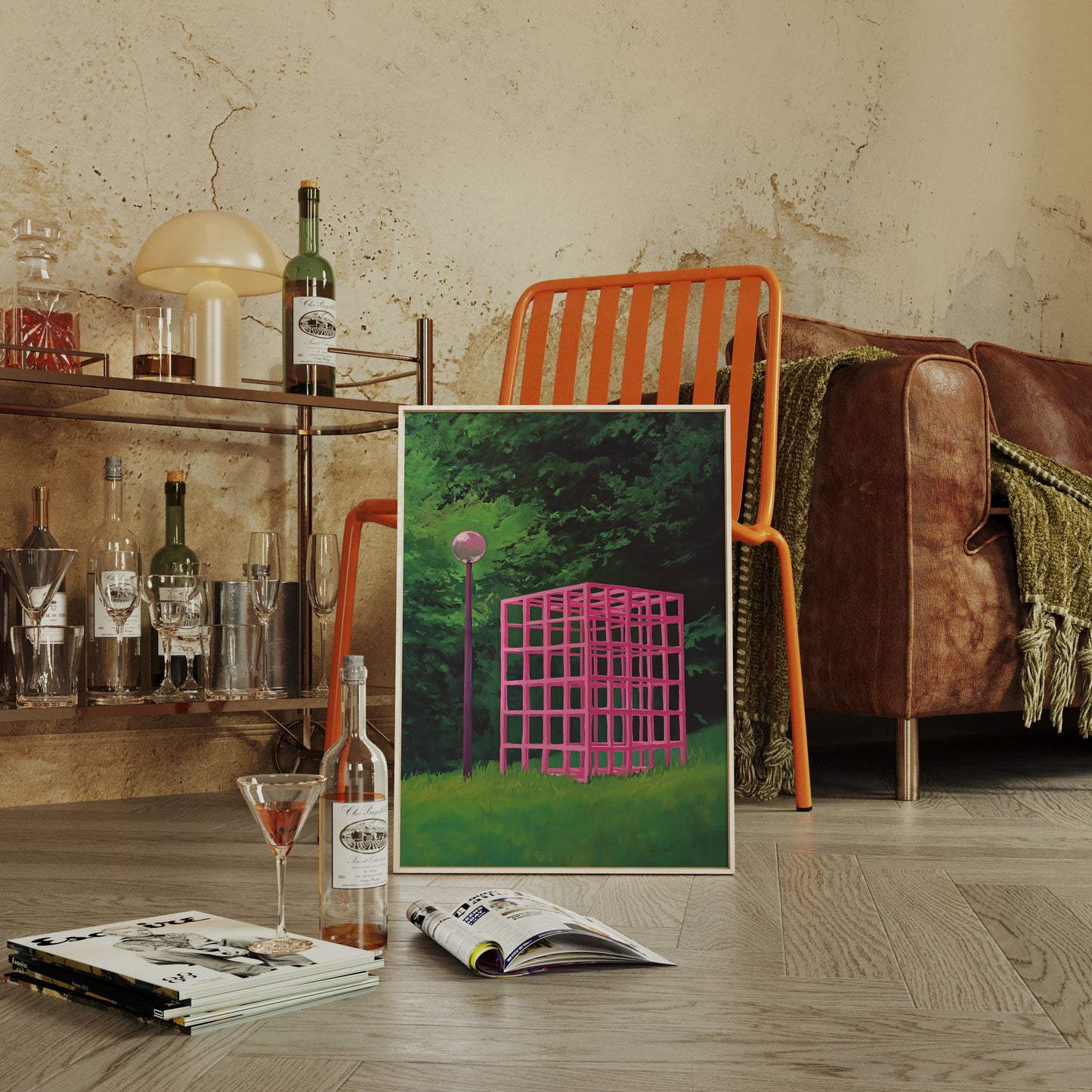 Pink Geometry Dreams In Green