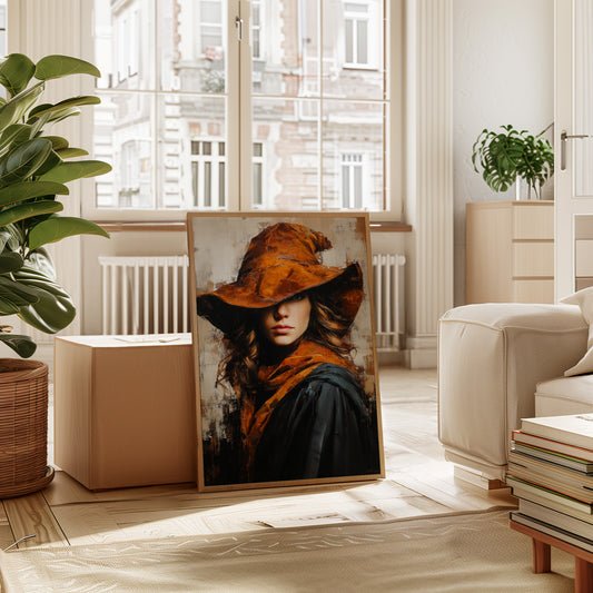 Mystical Woman in Orange Hat