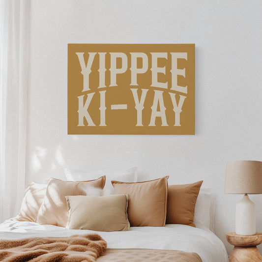 Yippee Ki-Yay Rustic Gold Western Print