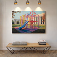 Childhood Colors Against Modern Lines