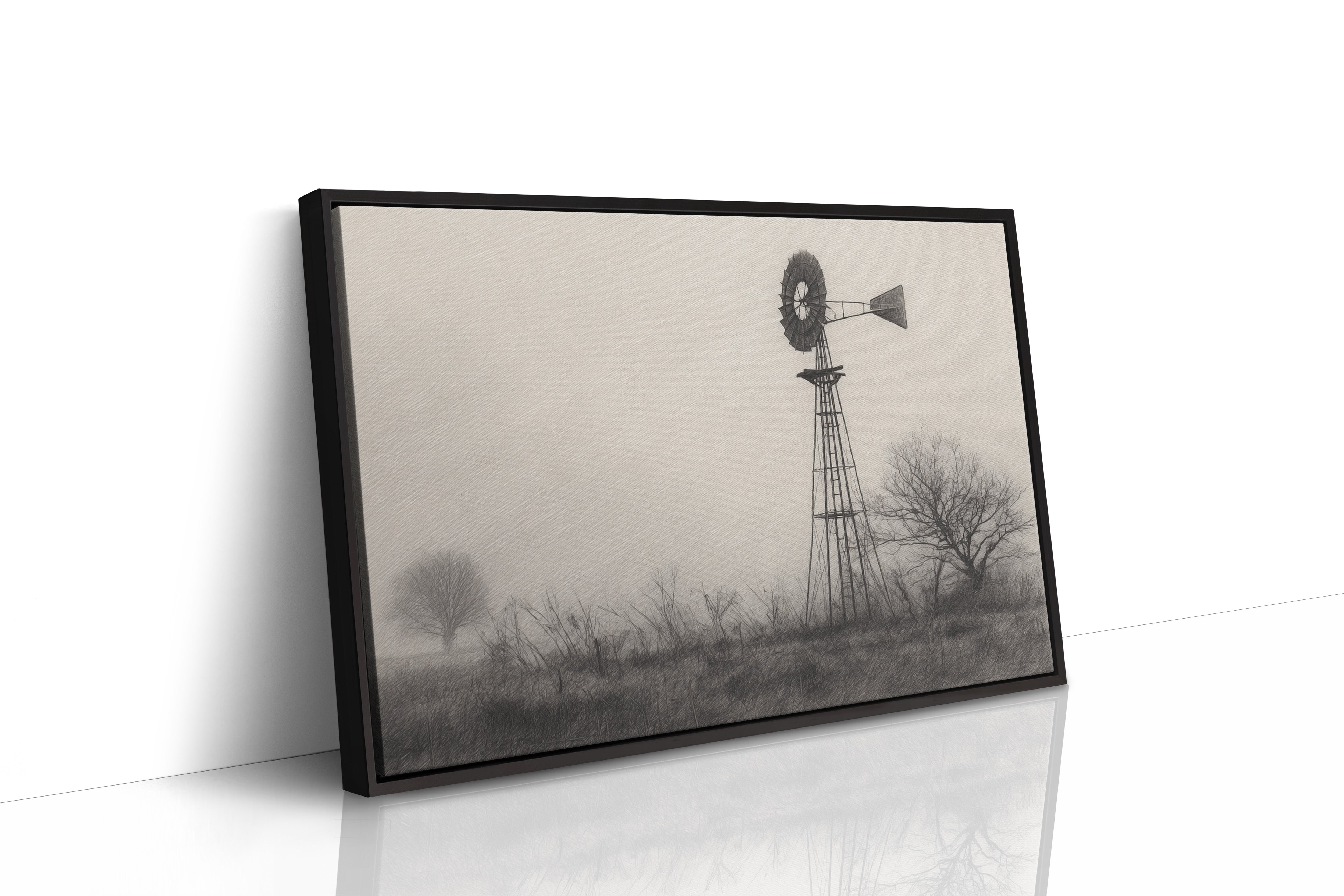 Solitary Steel Catches Morning Mist
