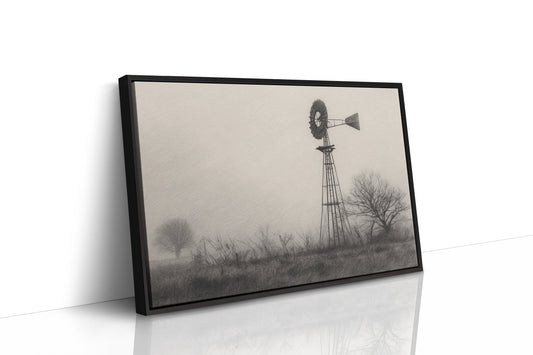 Solitary Steel Catches Morning Mist