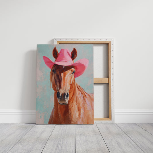 Pink Cowgirl Rides At Dawn
