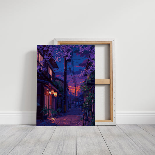 Cherry Blossoms Paint The Twilight Street