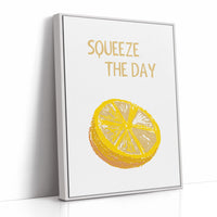Squeeze The Day Lemon Quote Kitchen Print