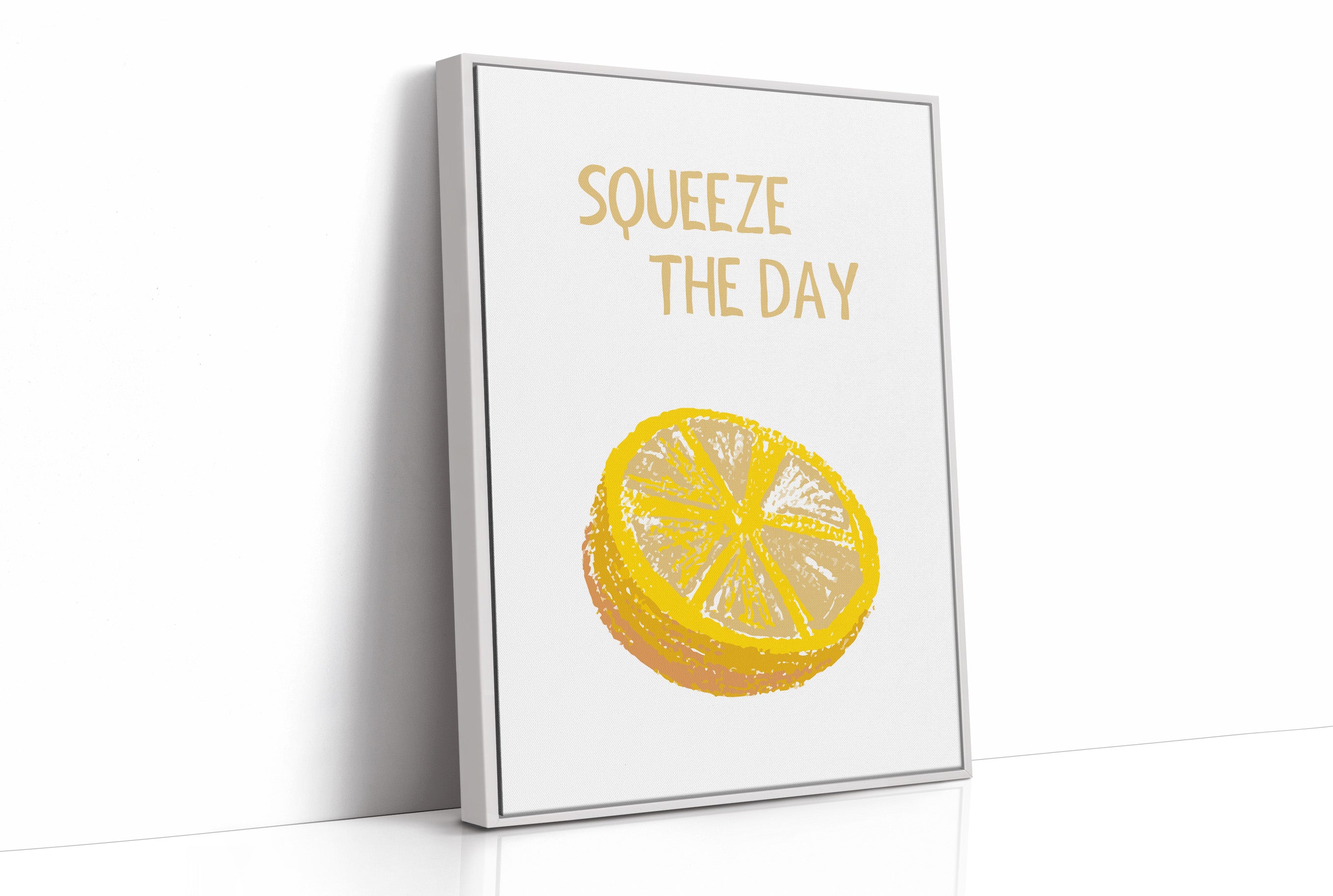 Squeeze The Day Lemon Quote Kitchen Print