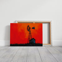 Windmill Silhouette at Blazing Dusk