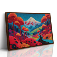 Sacred Peak Through Crimson Forest