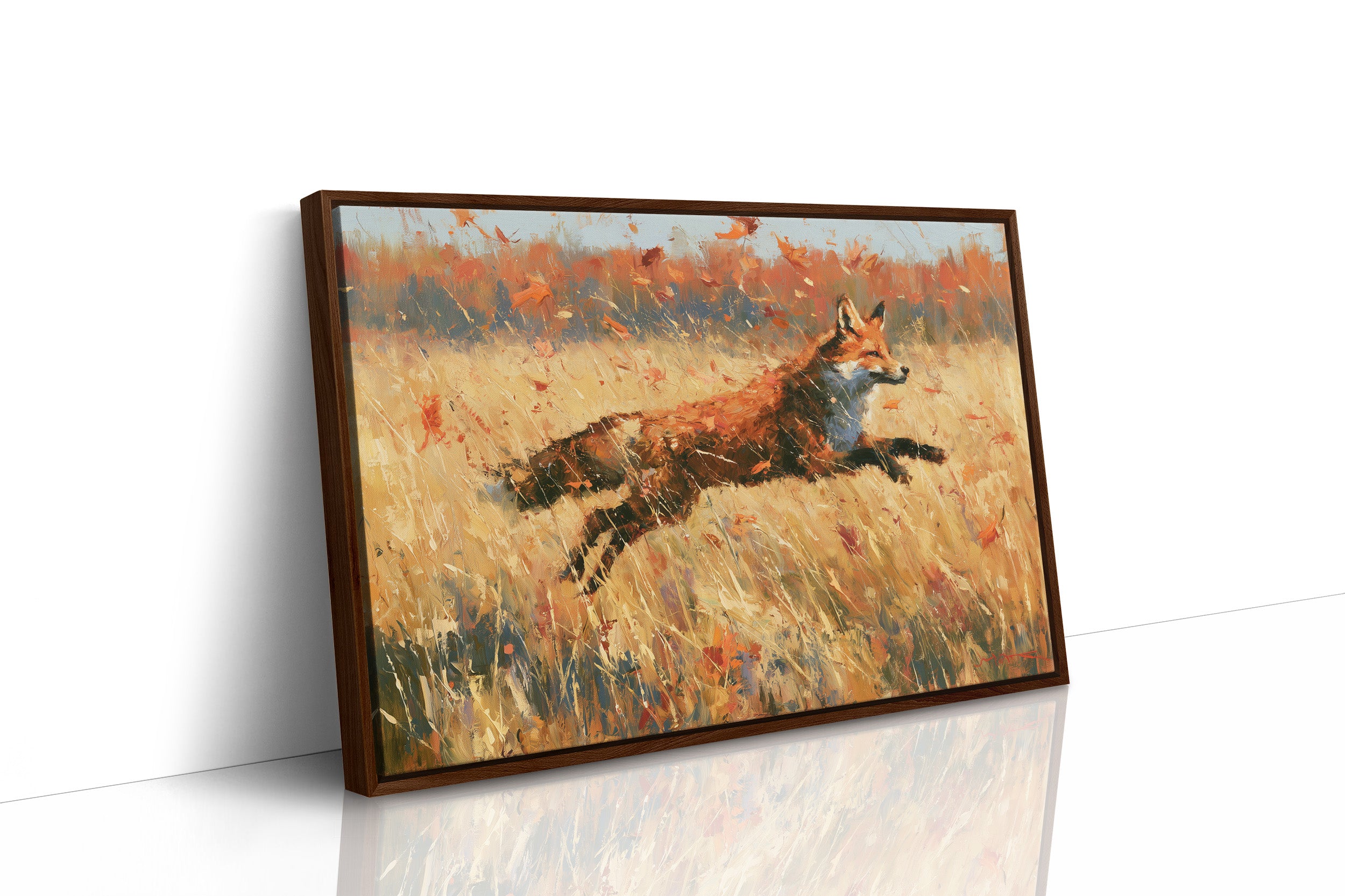 Fox, Leaping Through Gold