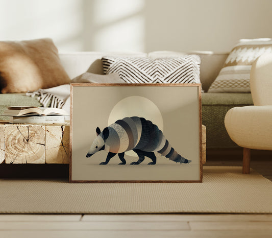 Moonlit Armadillo Carries Desert Patterns